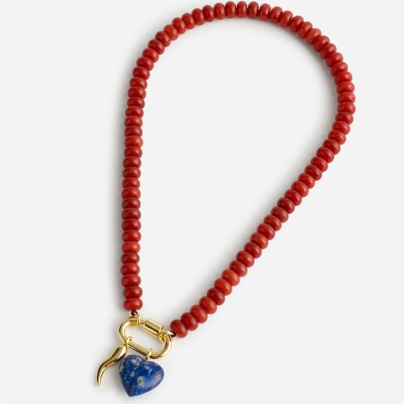 NEW Madewell Semiprecious Beaded Carabiner Charm Necklace - Picture 3 of 5